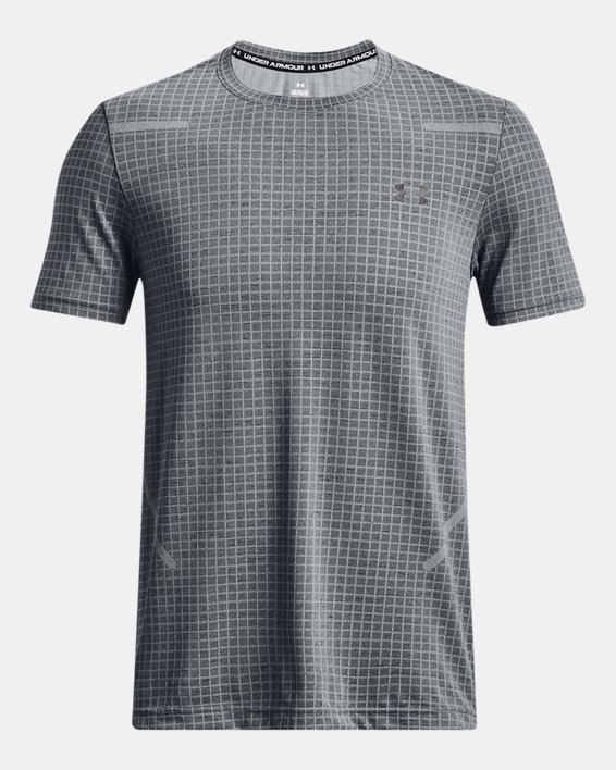 Men's UA Seamless Grid Short Sleeve, Gray, pdpMainDesktop image number 7